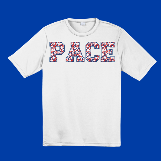 Pace Red + White + Blue Camo Dri-Wick Tee Youth