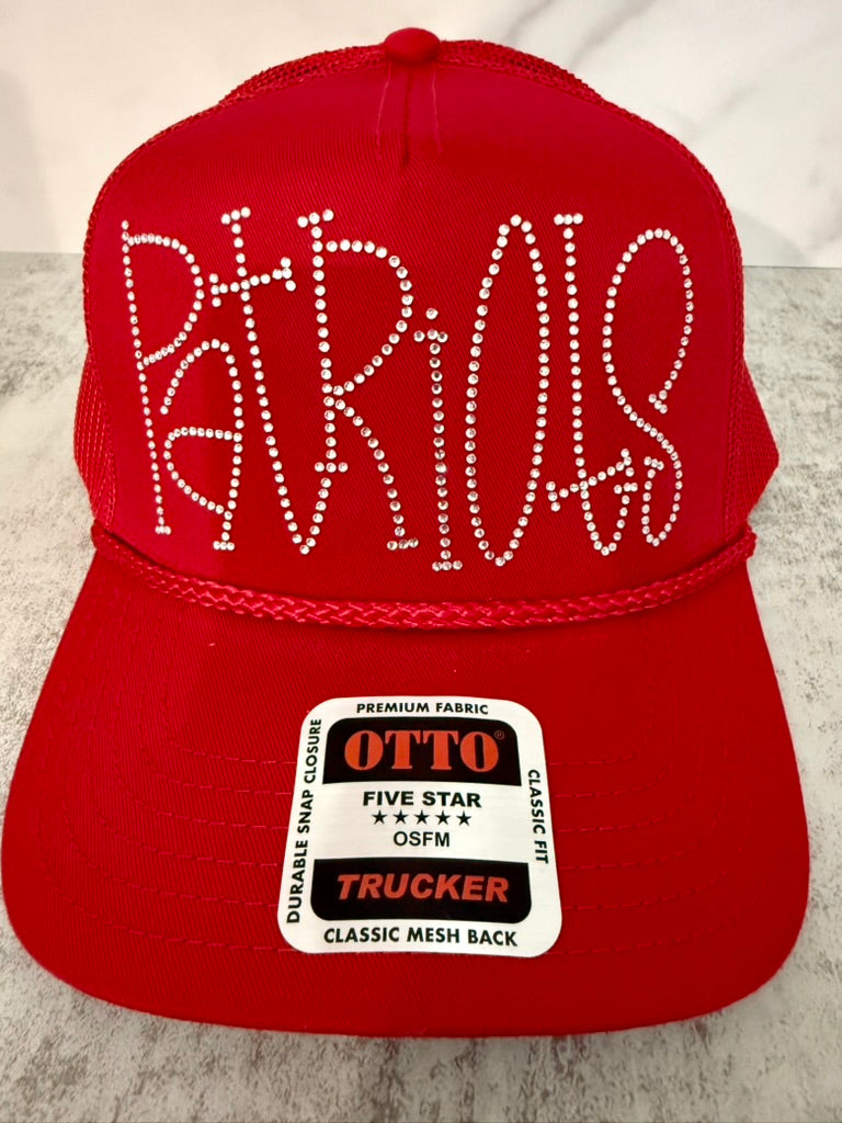 Patriots Rhinestone Trucker Hat
