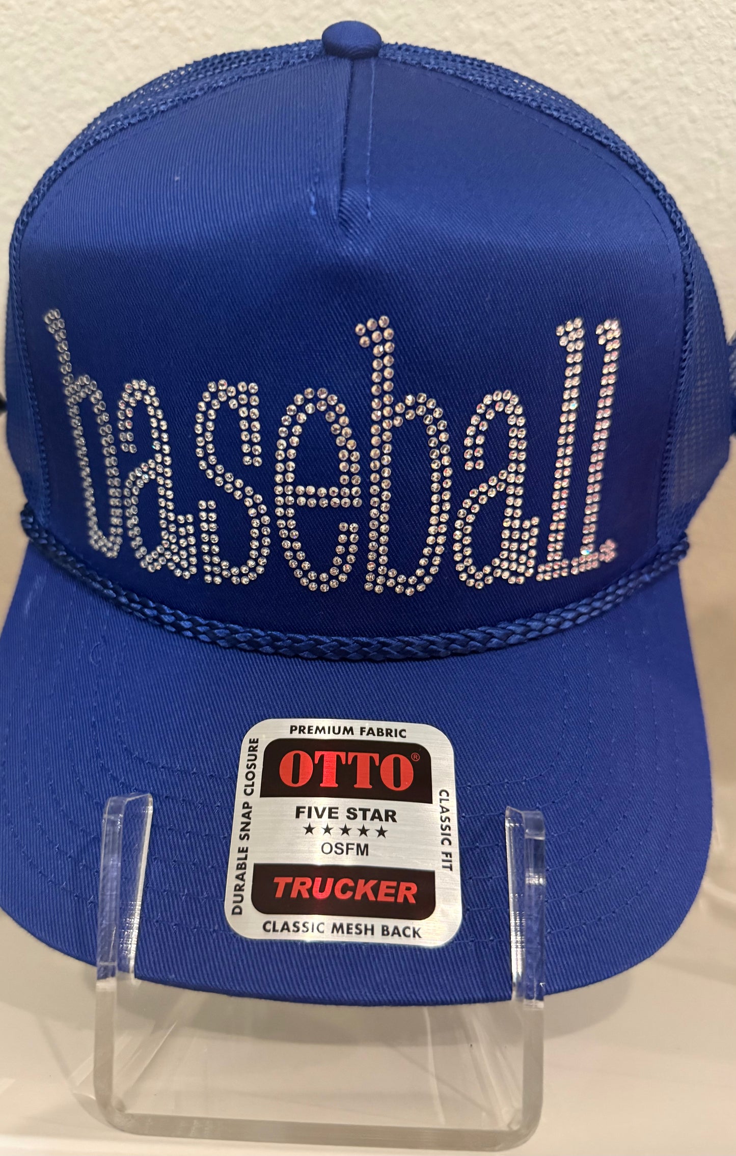 Baseball Rhinestone Trucker Hat