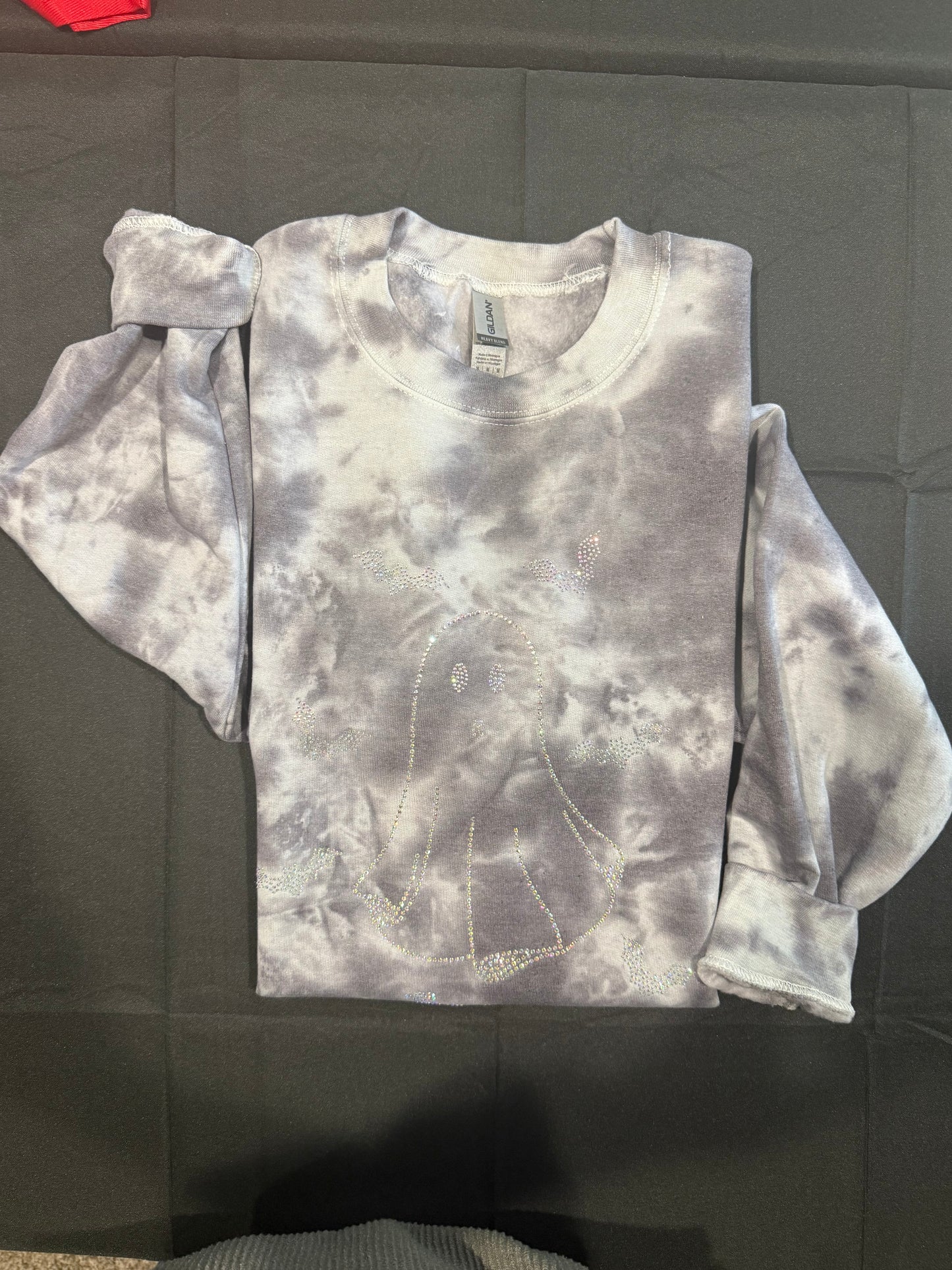 Ghost + Bats Rhinestone Tiedye Sweatshirt