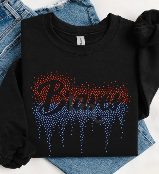 Braves Ombré Drip Spangle