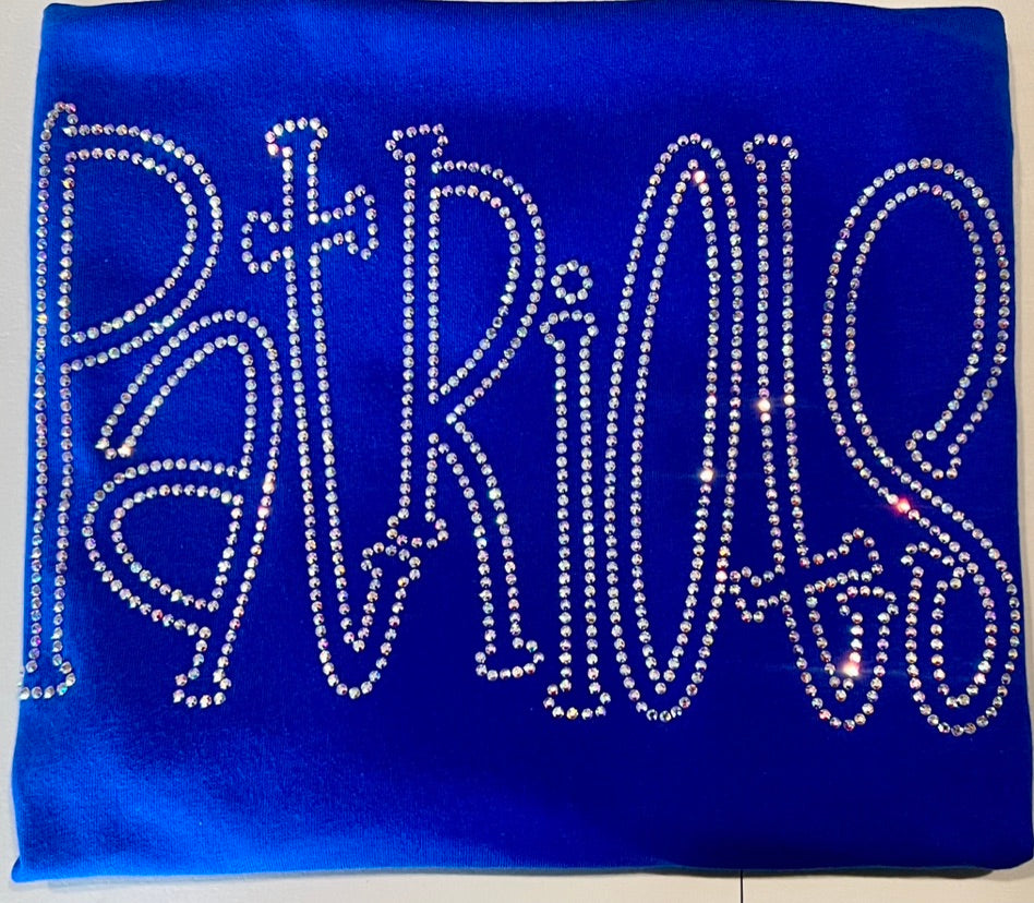Patriots Hand Drawn Rhinestone
