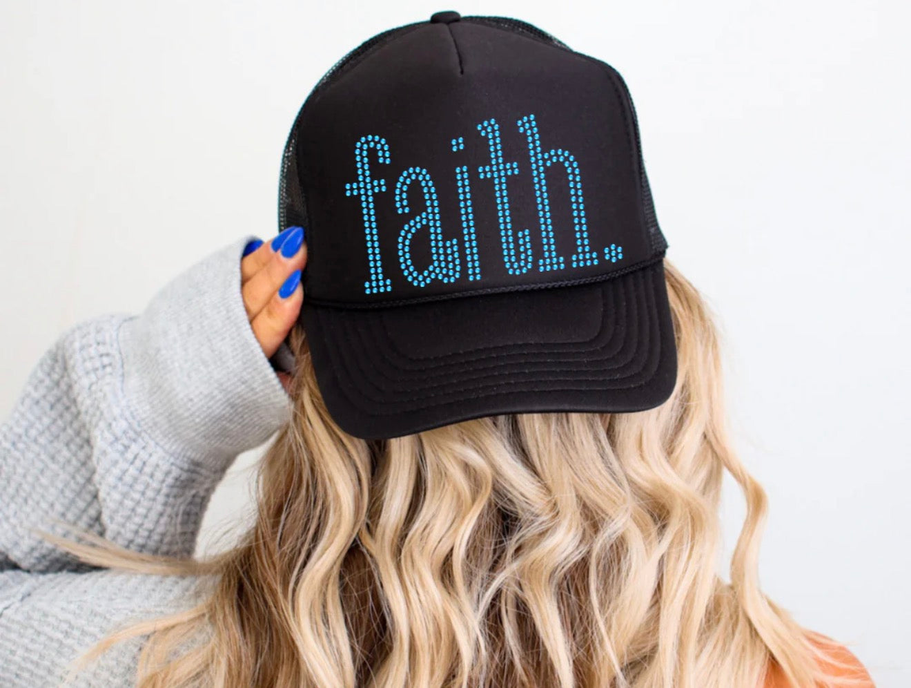 Faith Rhinestone Trucker Hat
