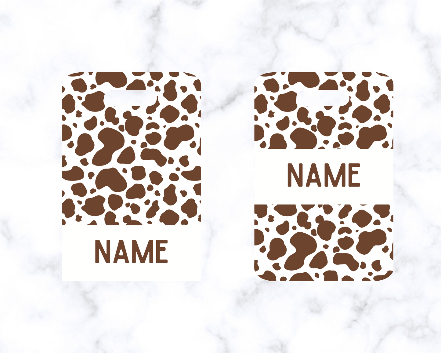 Brown Cow Print Bag Tag