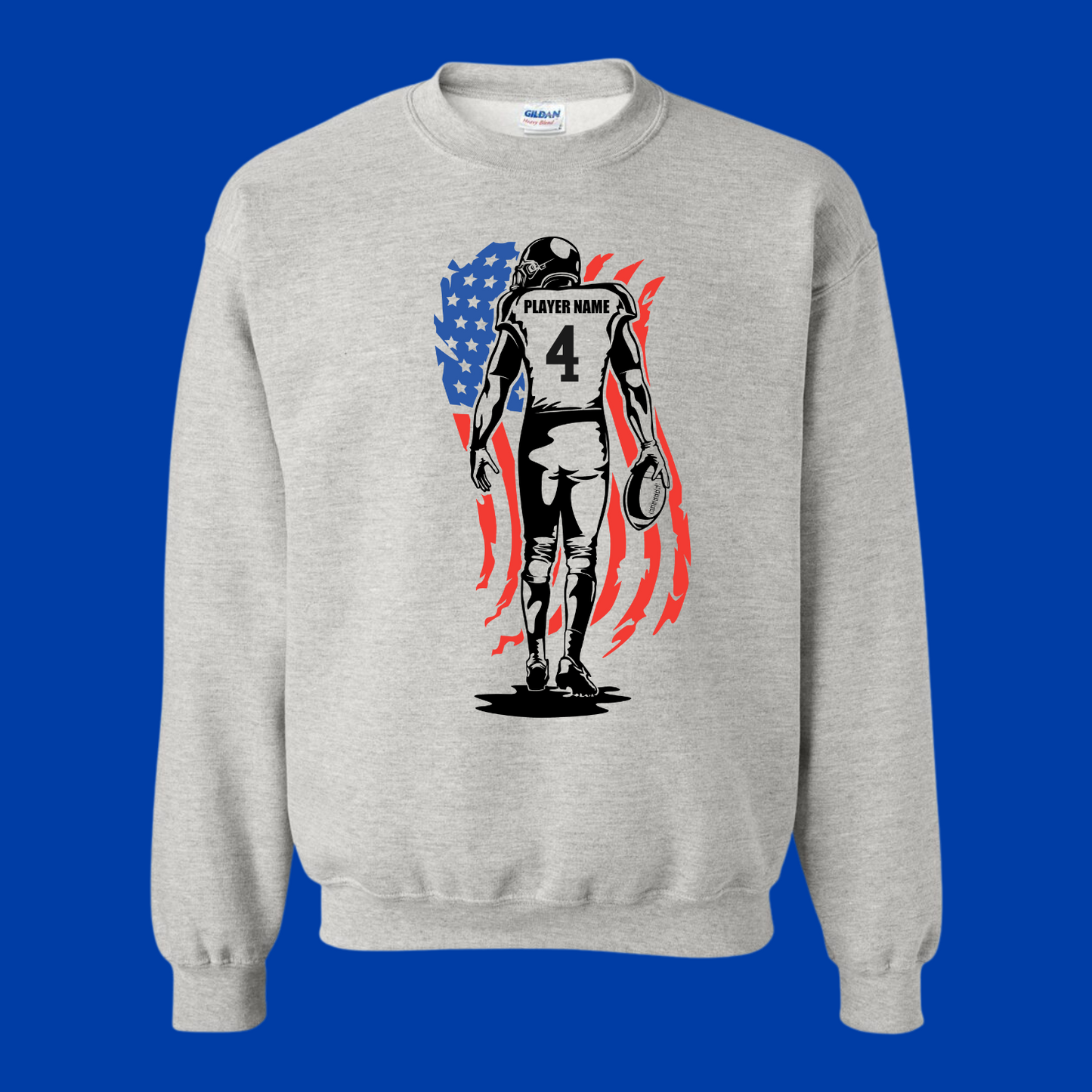 Football Player American Flag Sweatshirt Youth