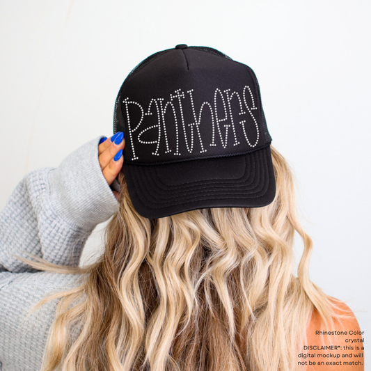 Panthers Rhinestone Trucker Hat