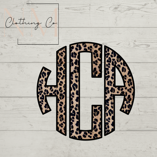 Leopard Circle Monogram-Decal