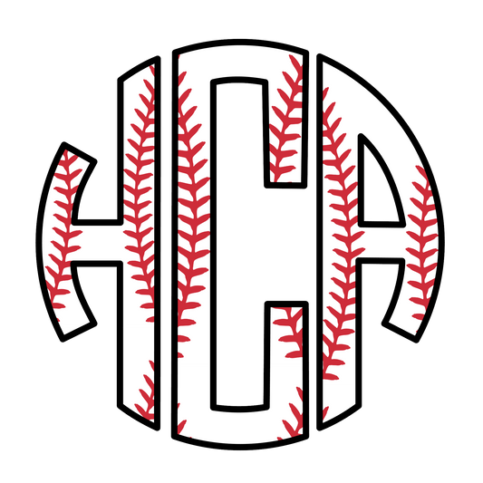Custom Baseball Circle Monogram-Decal