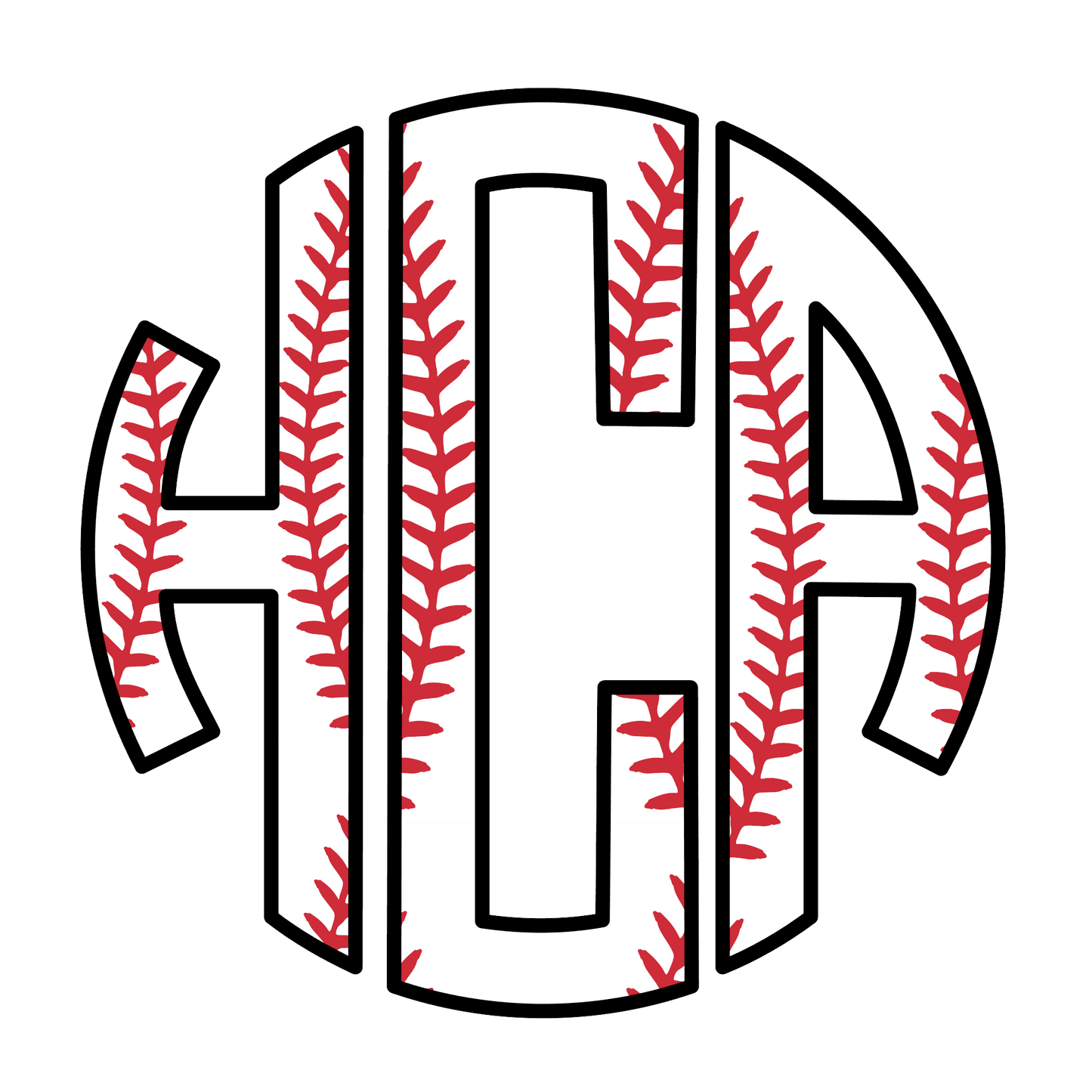 Custom Baseball Circle Monogram-Decal