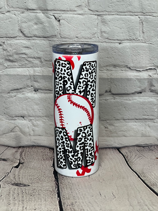 Baseball Mom Leopard Tumbler