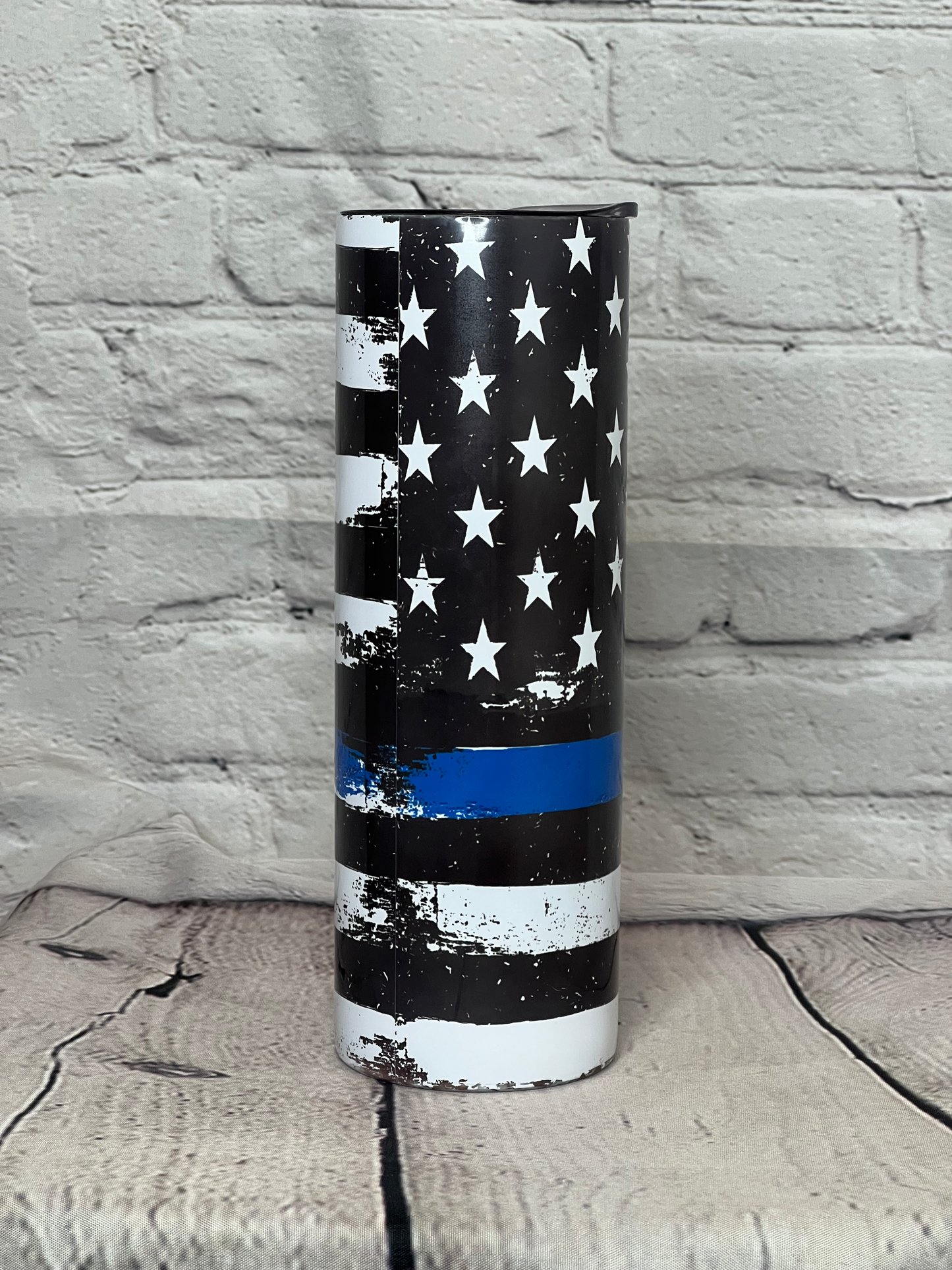 Distressed American Flag Blue Tumbler