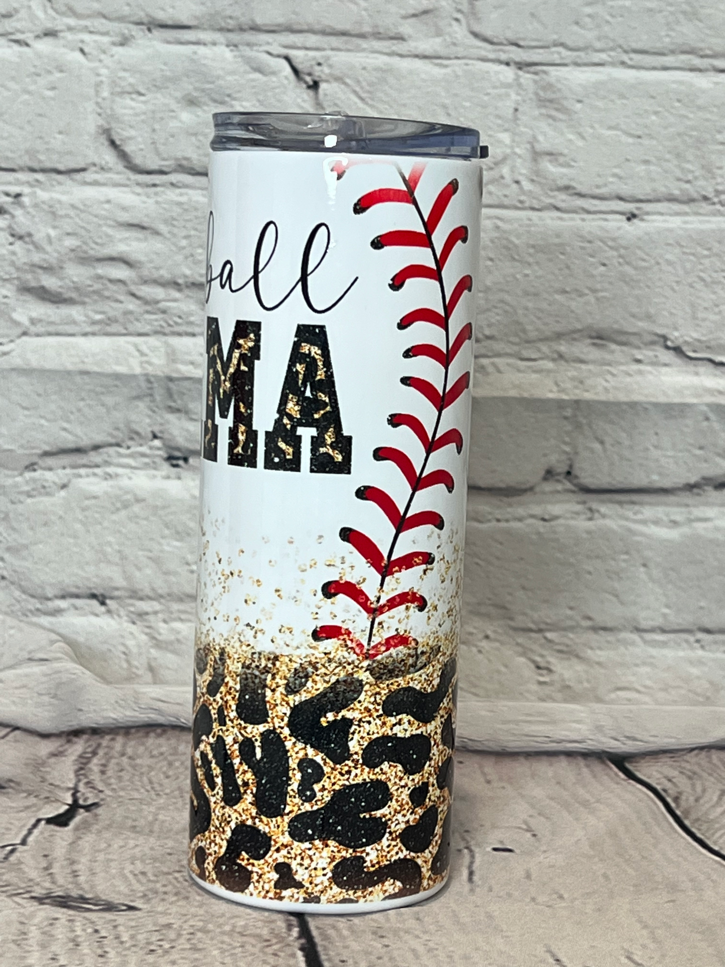 Baseball Mama Leopard Tumbler
