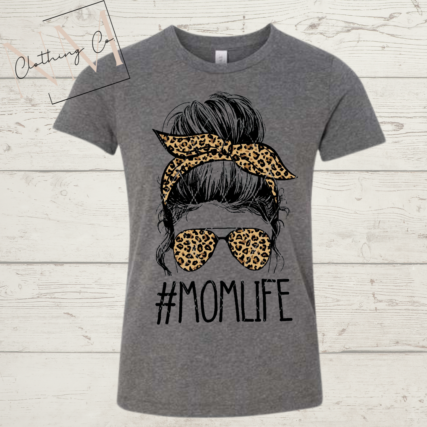 Leopard Mom Life Messy Bun