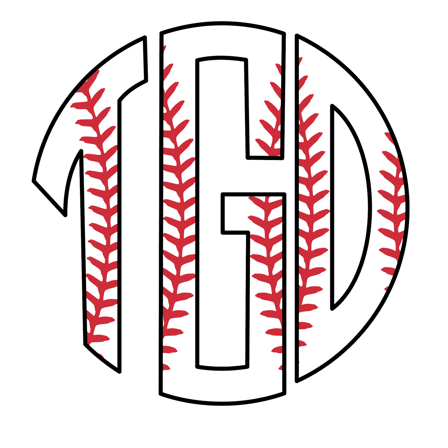 Custom Baseball Circle Monogram-Decal