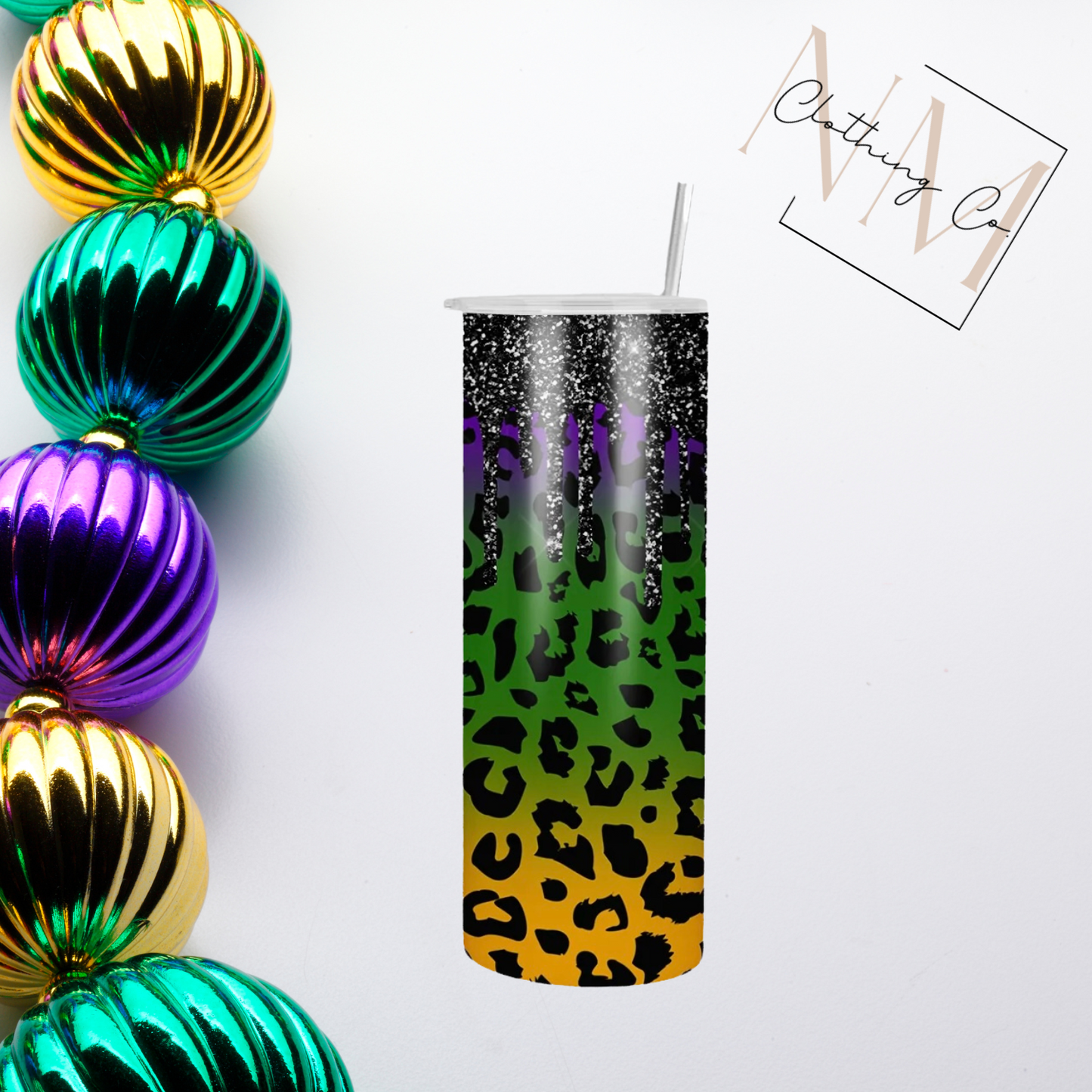 Mardi Gras Leopard Tumbler