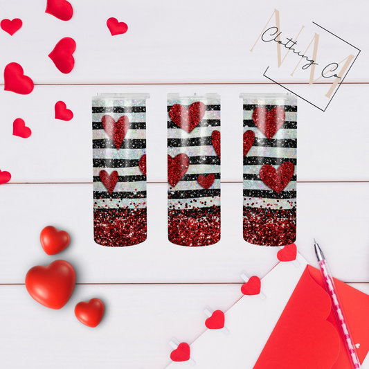 Glitter Hearts Tumbler